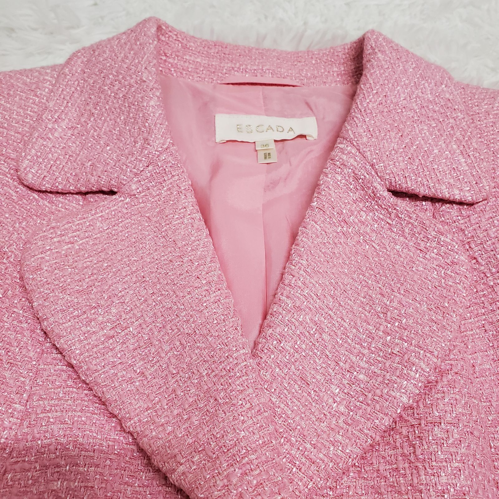 希少✨ESCADA エスカーダ テーラードジャケット ツイード ビジュー 