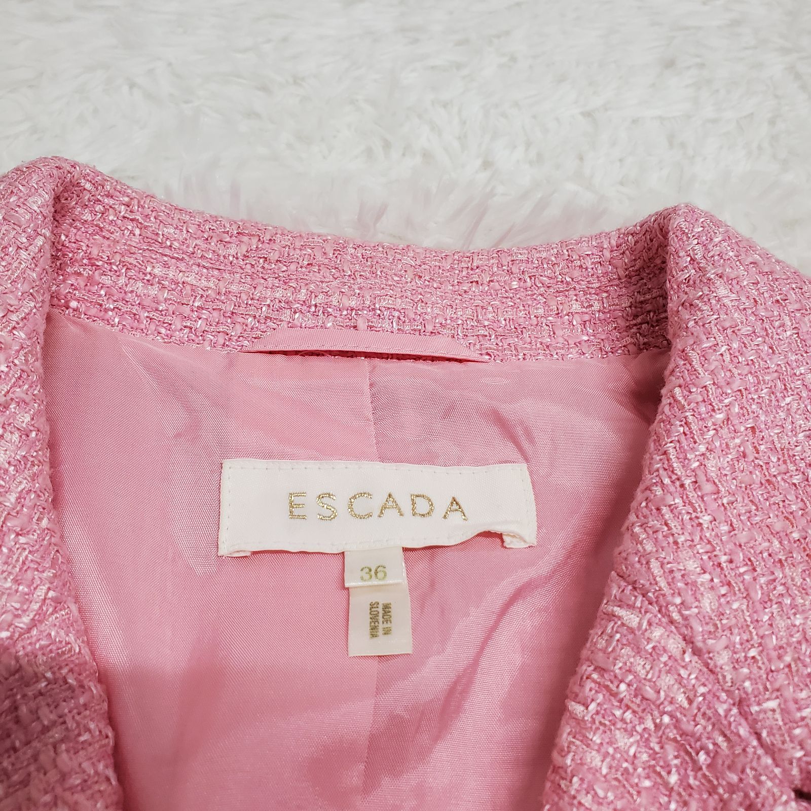 希少✨ESCADA エスカーダ テーラードジャケット ツイード ビジュー 