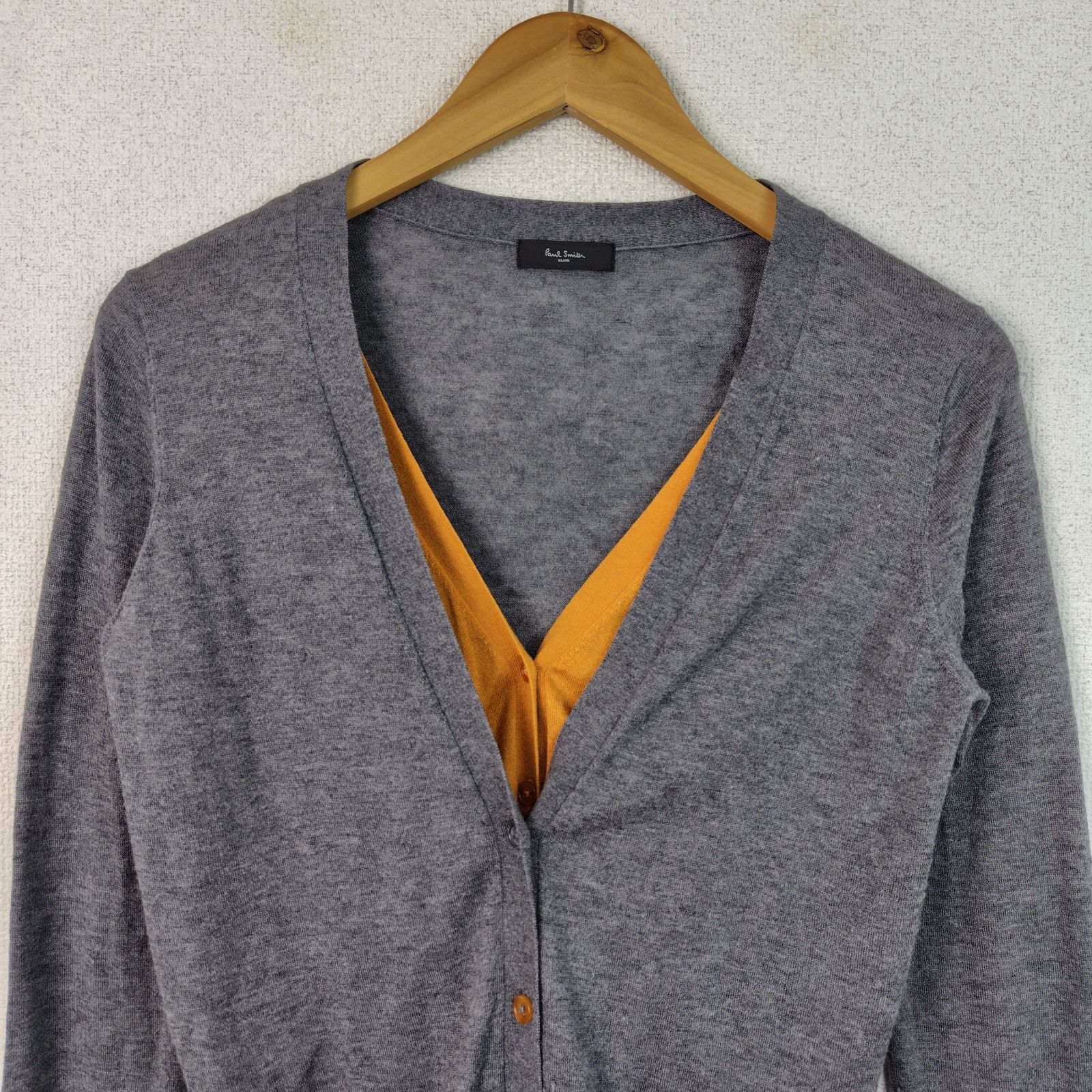Paul Smith BLACK ポールスミスブラック カーディガン シルク グレー M 