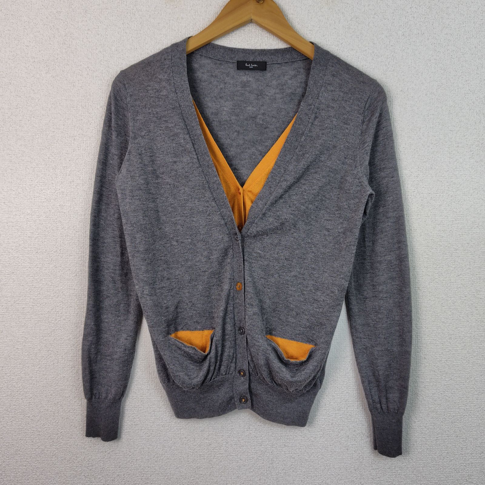 Paul Smith BLACK ポールスミスブラック カーディガン シルク グレー M 