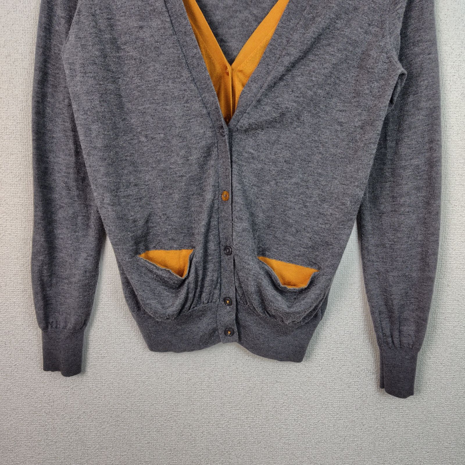 Paul Smith BLACK ポールスミスブラック カーディガン シルク グレー M 