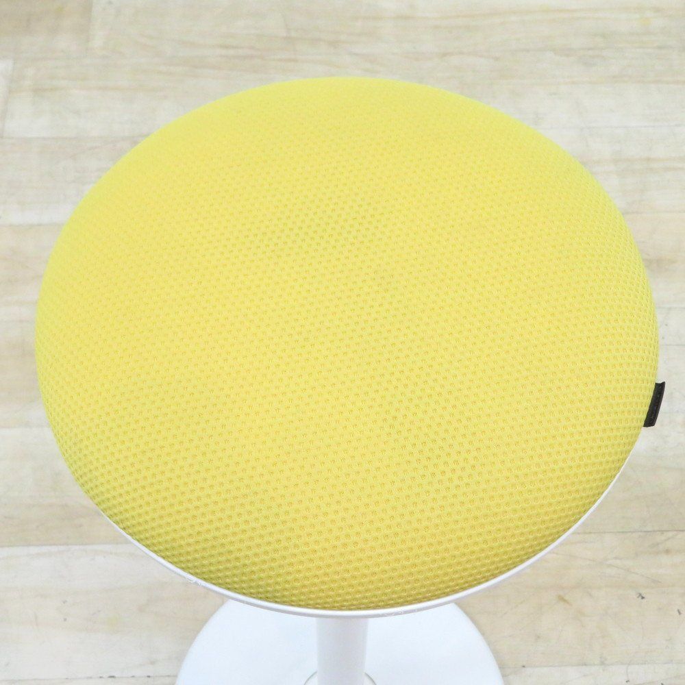 中古】 オカムラ ハイスツール ピルエット L122EZ イエロー ホワイト
