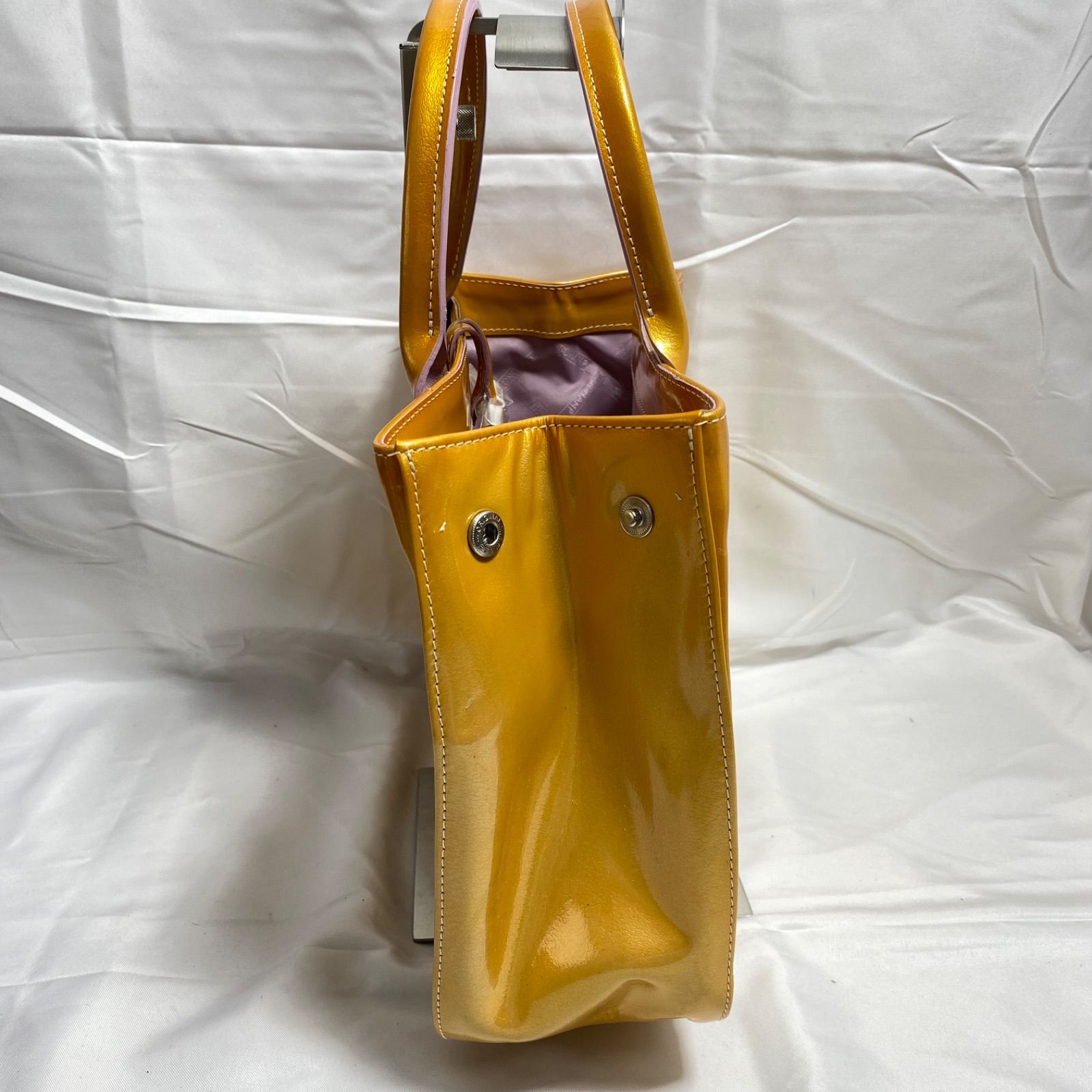 LONGCHAMP ロンシャン ハンドバッグ ロゾ エナメル イエロー系 内 