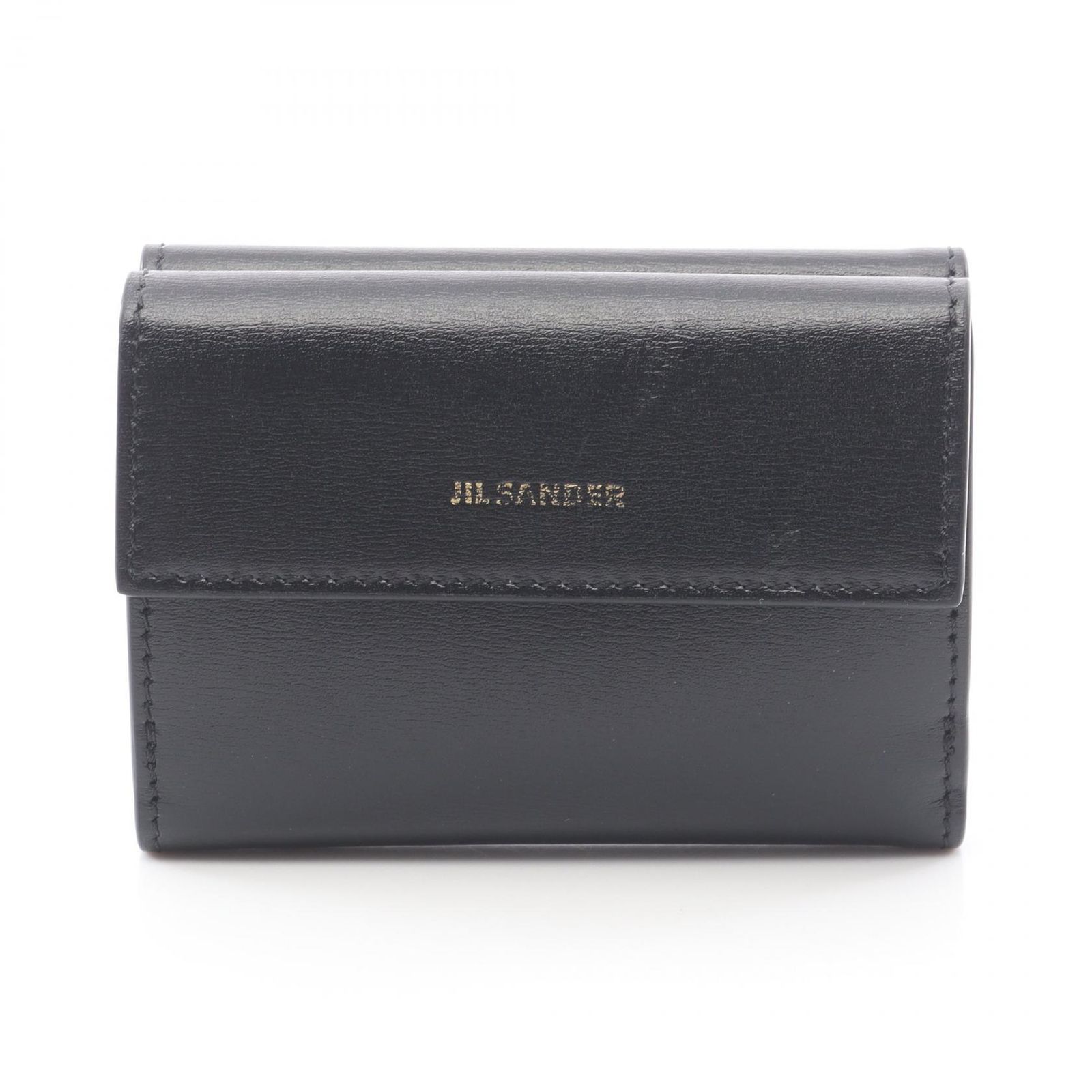 ジルサンダー JIL SANDER 三つ折り財布 ブラック レザー ミニ 
