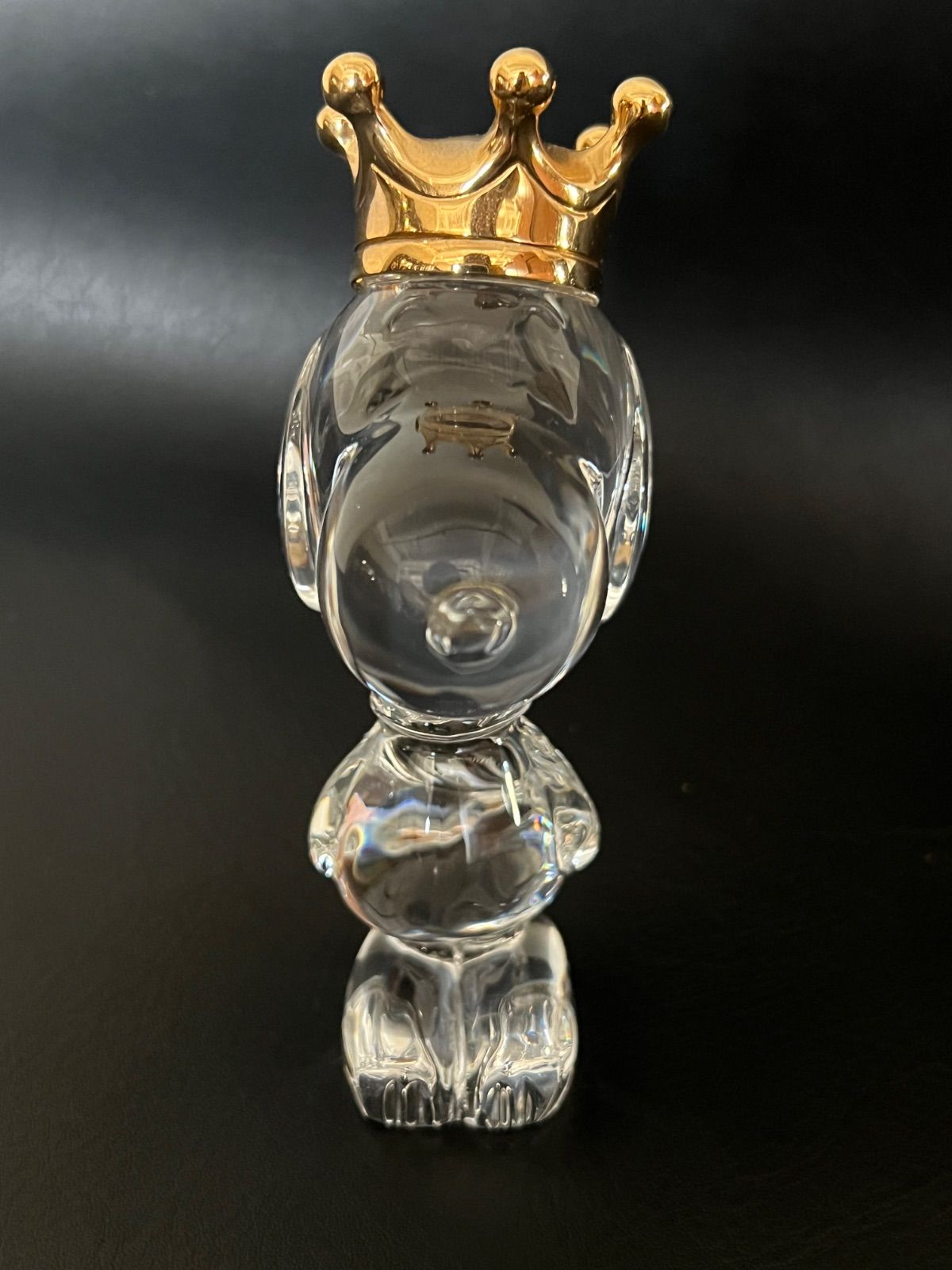 美品バカラ Baccarat 王冠を被ったスヌーピー スヌーピーキング Snoopy