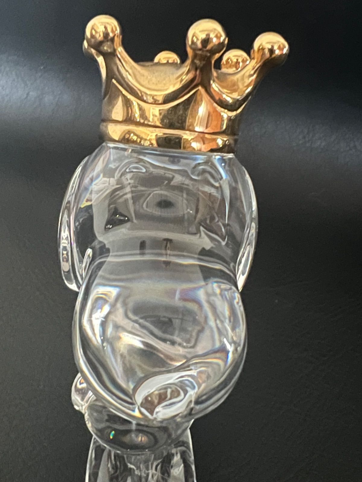 美品バカラ Baccarat 王冠を被ったスヌーピー スヌーピーキング Snoopy