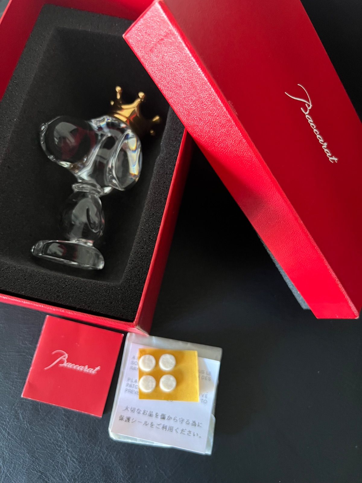 美品バカラ Baccarat 王冠を被ったスヌーピー スヌーピーキング Snoopy