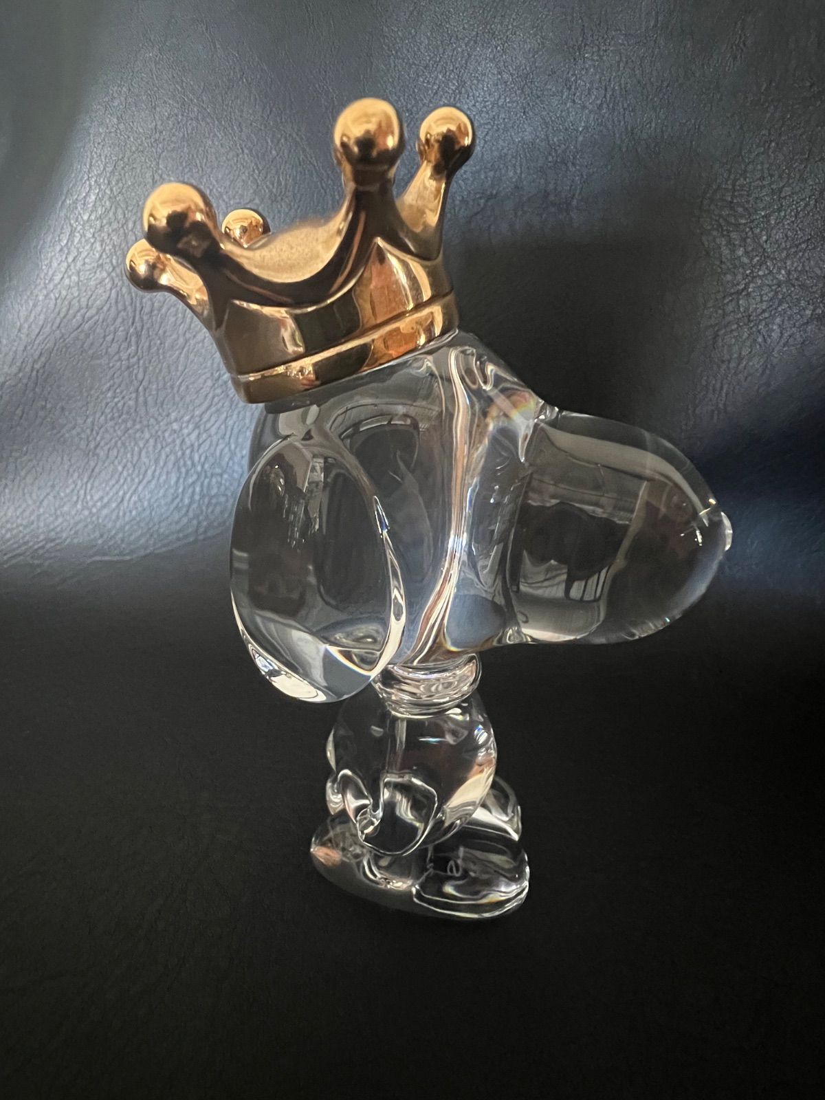 美品バカラ Baccarat 王冠を被ったスヌーピー スヌーピーキング Snoopy