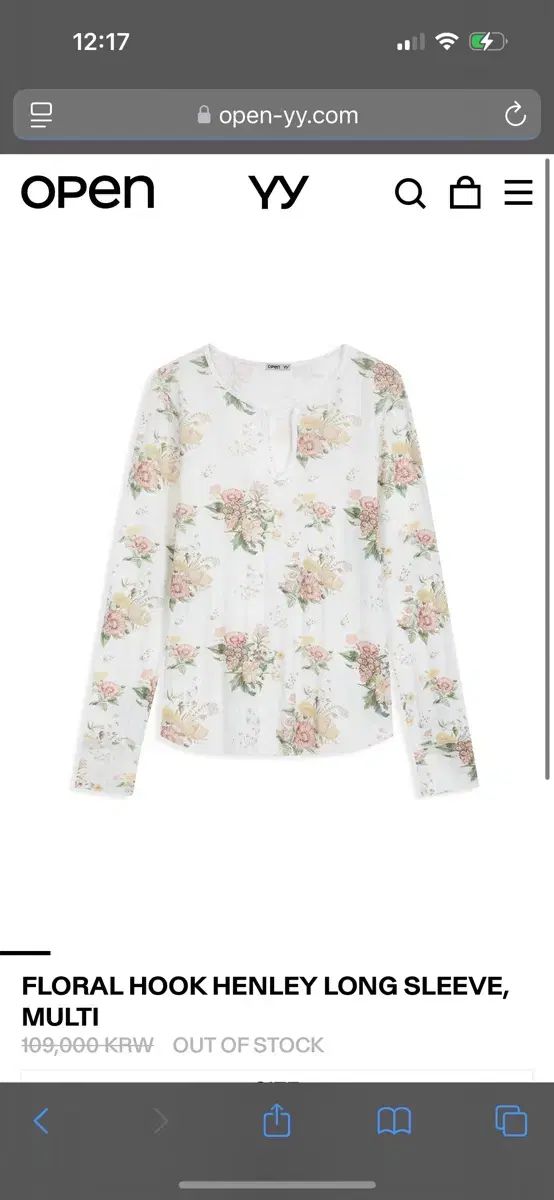 オープンワイワイ FLORAL HOOK HENLEY LONG SLEEVE - メルカリ