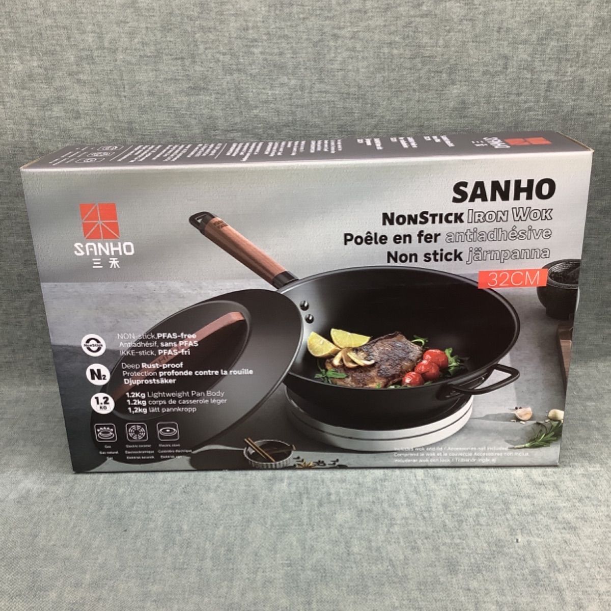 SANHO NON STICK IRON WOK(中華鍋)