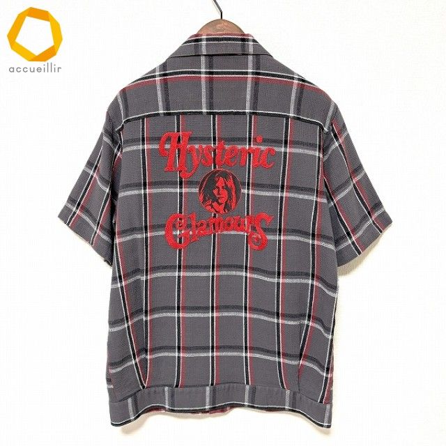 snc ヒステリックグラマー HYSTERICGLAMOUR 半袖シャツ M グレー 赤 黒