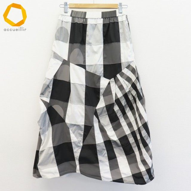 慈雨 センソユニコ スカート ロング パッチワーク チェック 変形