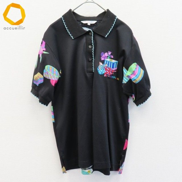 レオナールスポーツ LEONARD SPORT ポロシャツ 半袖 カットソー 花柄