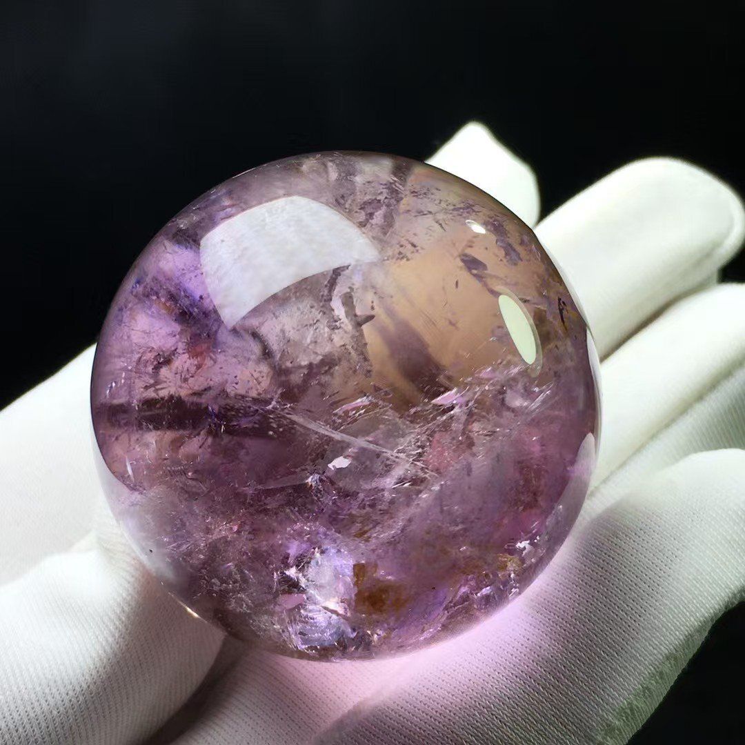 AAAAAAAA級家庭円満 天然アメジスト丸玉B0227|YS|360D