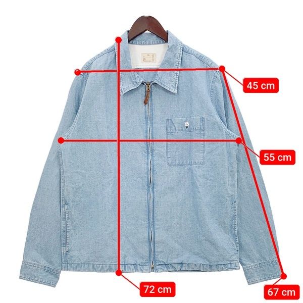 PABLO VINCI パブロヴィンチ Chambray zip shirt シャンブレー ジップ