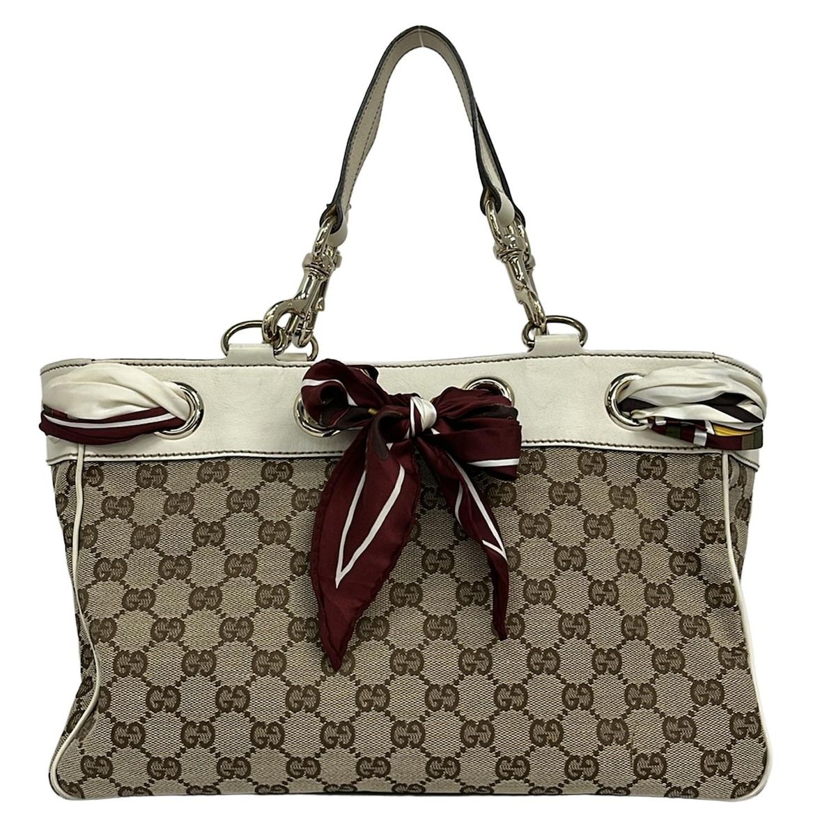 GUCCI(グッチ) トートバッグ GG柄 4373214 ベージュ×白×マルチ