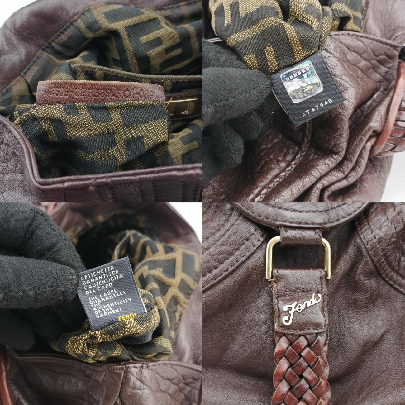 FENDI フェンディ スパイバック レザーバック ブラウン ヴィンテージ 