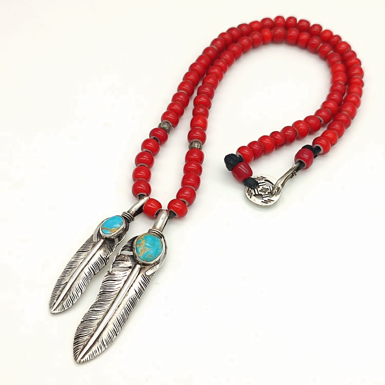 【廃盤/美品】アイアンハート　21　 ターコイズ　フェザーネックレス　ディアブロッサム ホイールu0026フック　SILVER シルバー925　63.0g