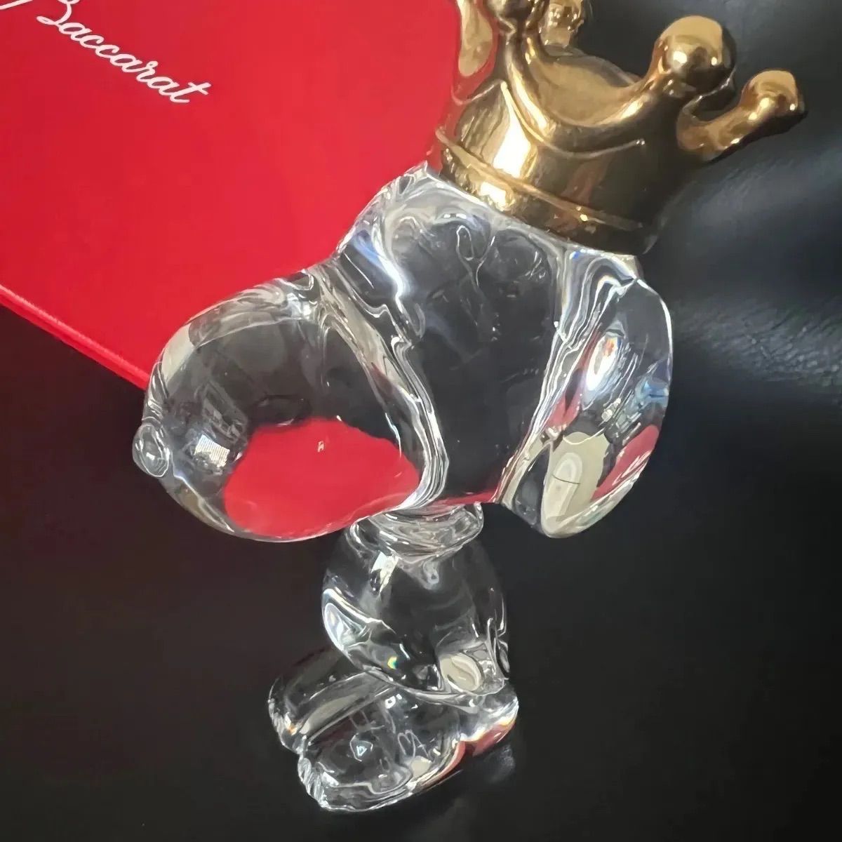 美品バカラ Baccarat 王冠を被ったスヌーピー スヌーピーキング Snoopy
