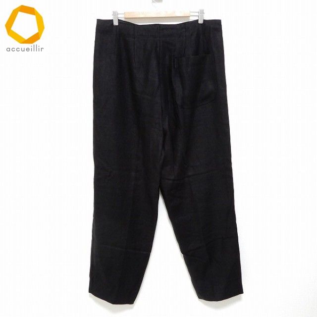 spc ワイズフォーメン Y's for men パンツ 黒 麻 センタープレス