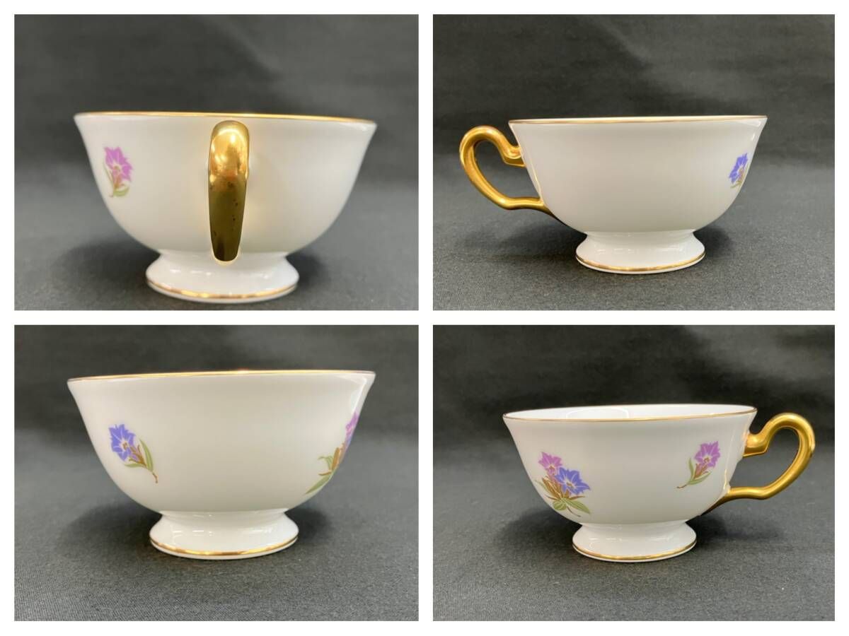 OKURA 大倉陶園 りんどう カップ&ソーサー 2客 JR東海 記念品 金彩