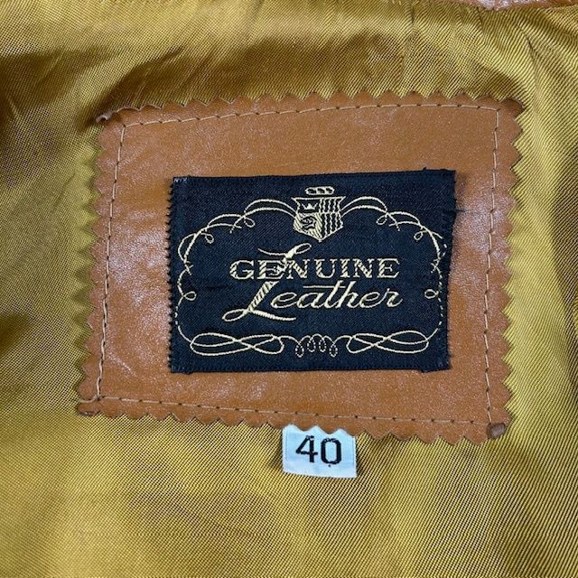 unknown 60-70's レザージャケット GENUINE Leather 本革 VINTAGE 棒
