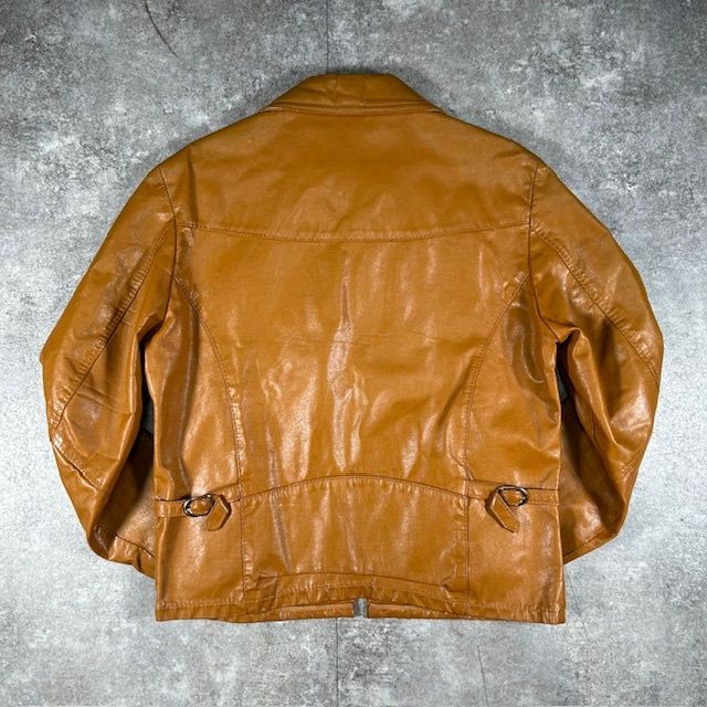unknown 60-70's レザージャケット GENUINE Leather 本革 VINTAGE 棒