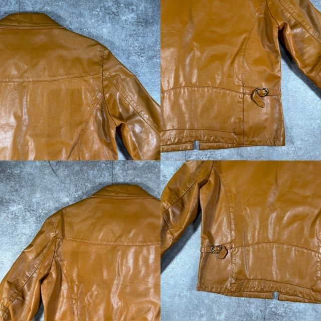 unknown 60-70's レザージャケット GENUINE Leather 本革 VINTAGE 棒