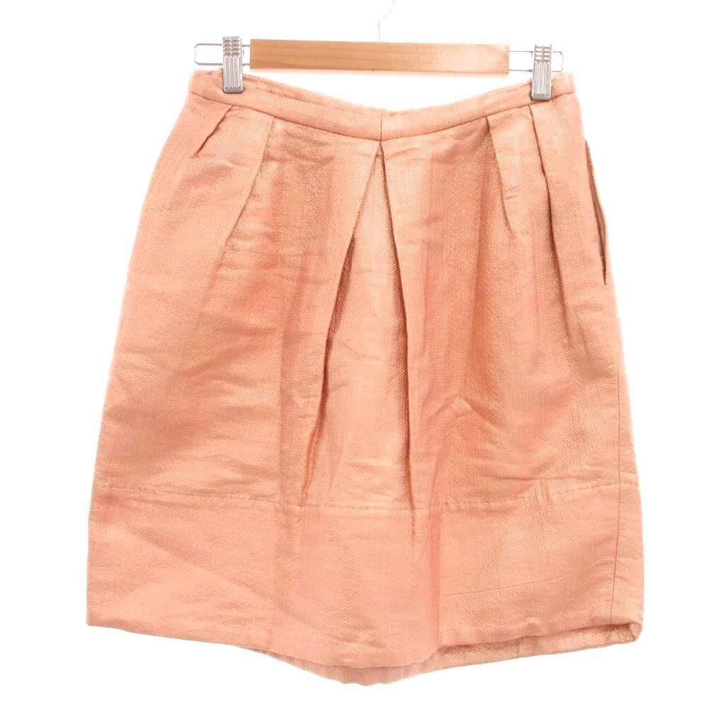 ドゥロワー Drawer スカート 膝丈 プリーツ シルク混 36 ピンク色 /YZ