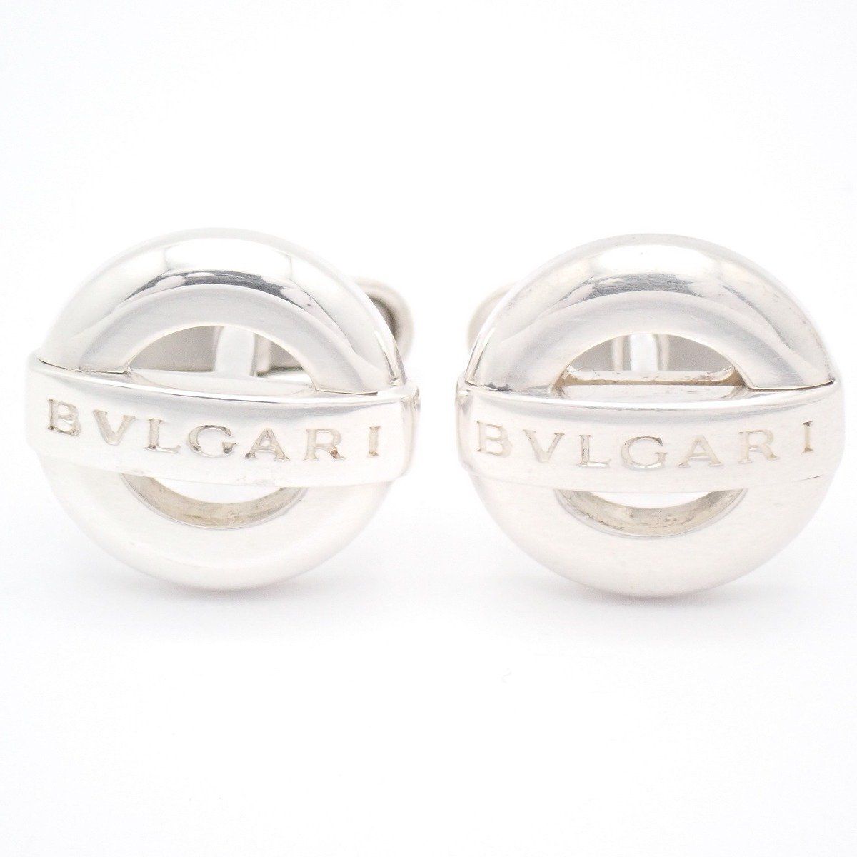 BVLGARI ブルガリ ラウンド ロゴ カフス カフリンクス シルバー925【い