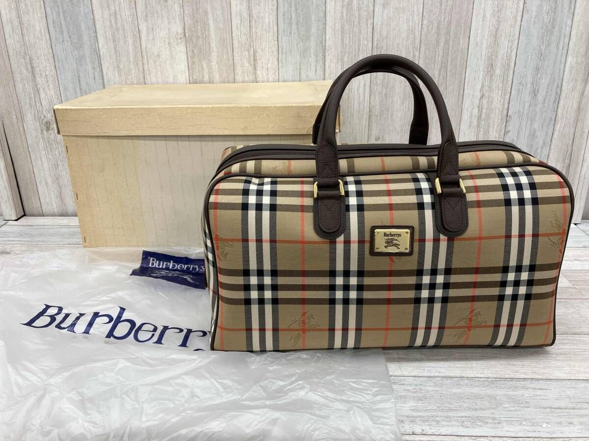 BURBERRY／バーバリー／ボストンバッグ／ノバチェック／ベージュ