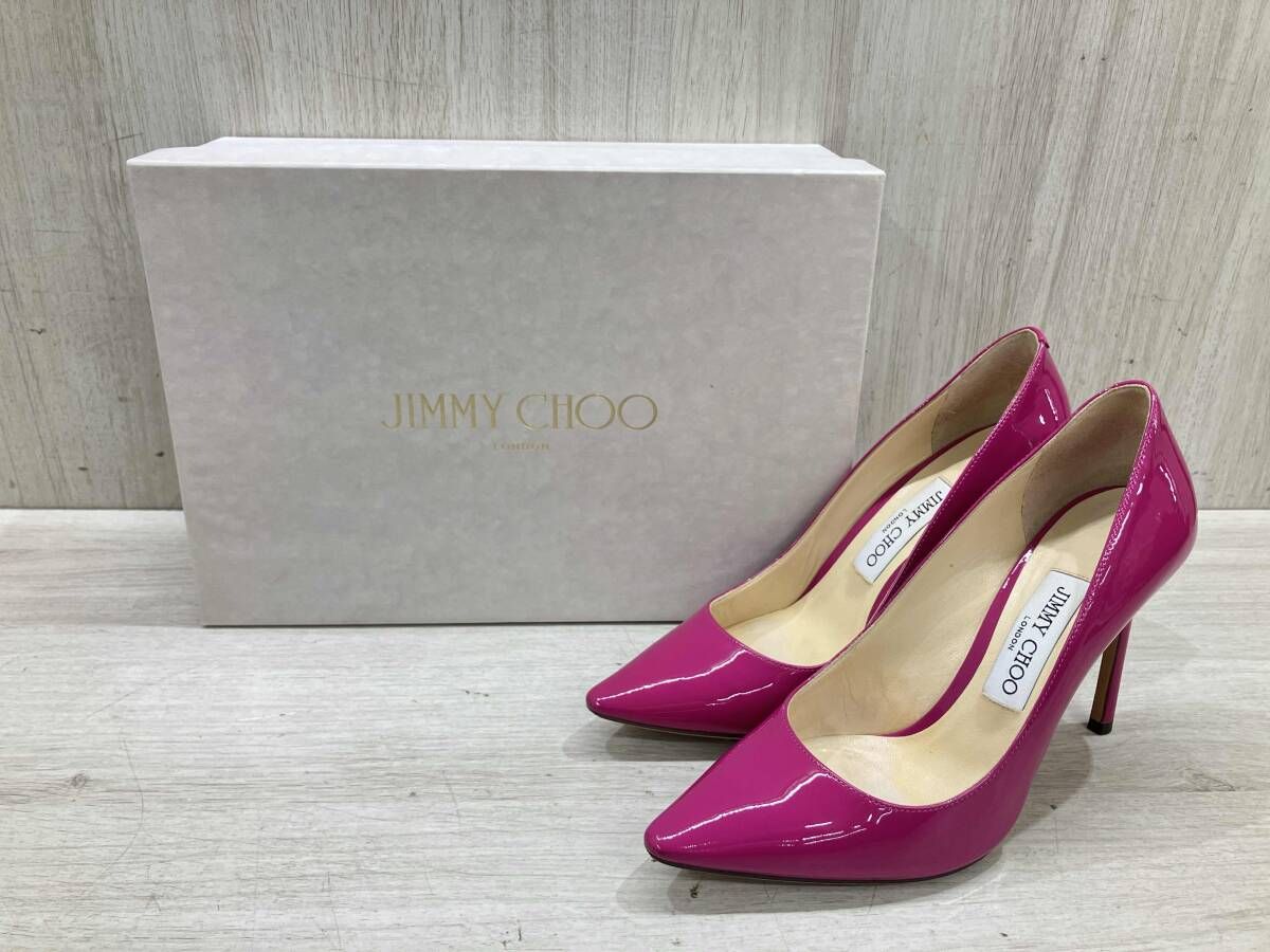 通年 JIMMY CHOO ジミーチュー パンプス エナメル ピンヒール ピンク