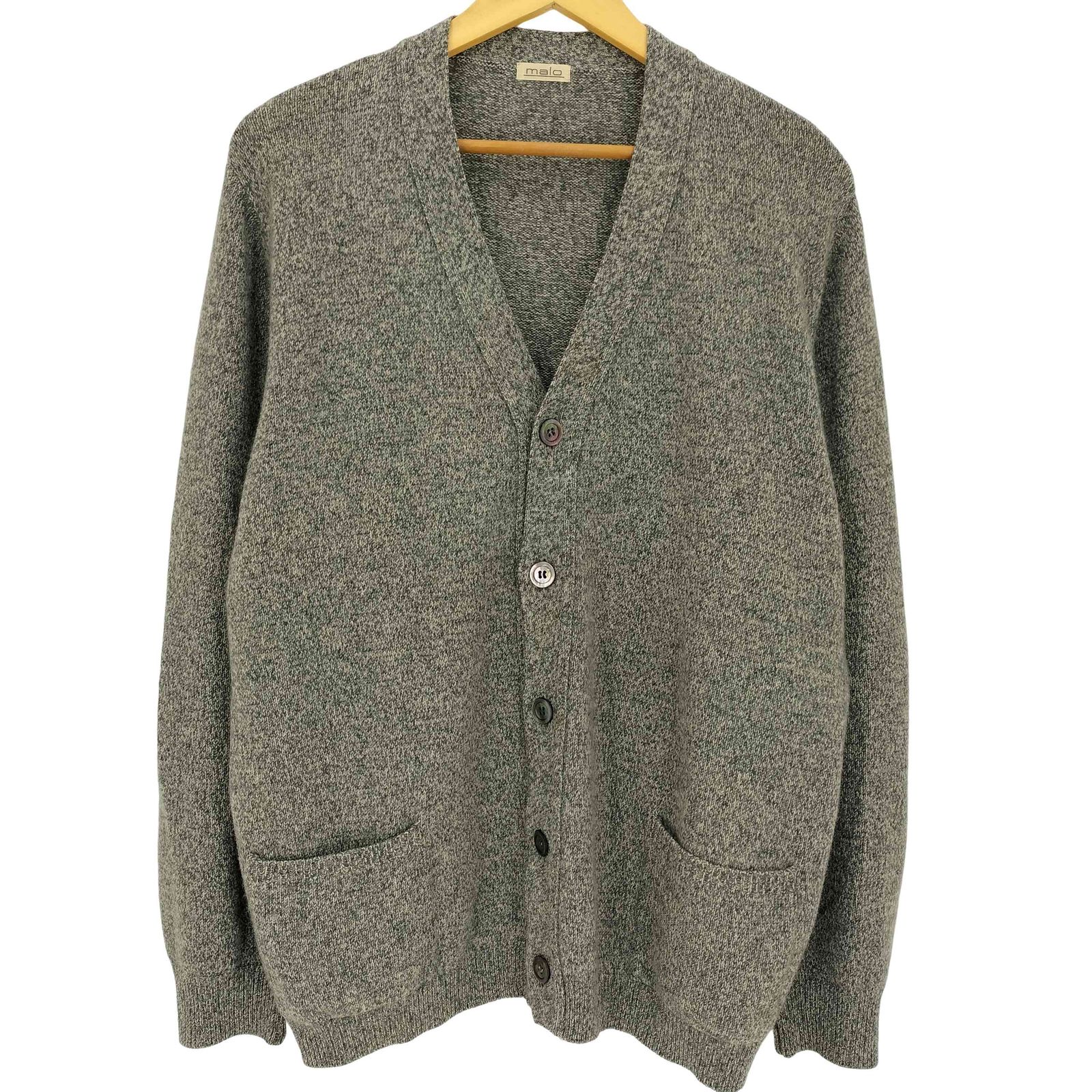 マーロ malo イタリア製 霜降り カシミヤ100 カーディガン メンズ 50