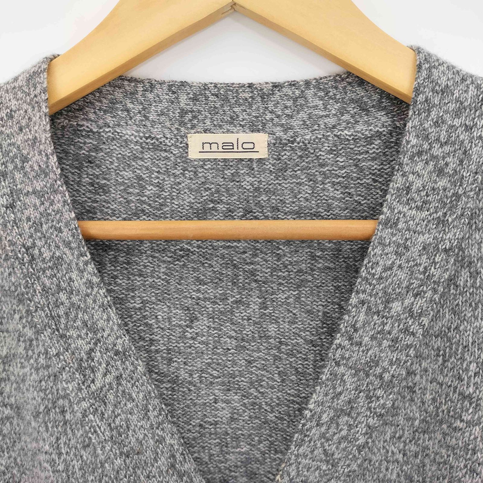マーロ malo イタリア製 霜降り カシミヤ100 カーディガン メンズ 50