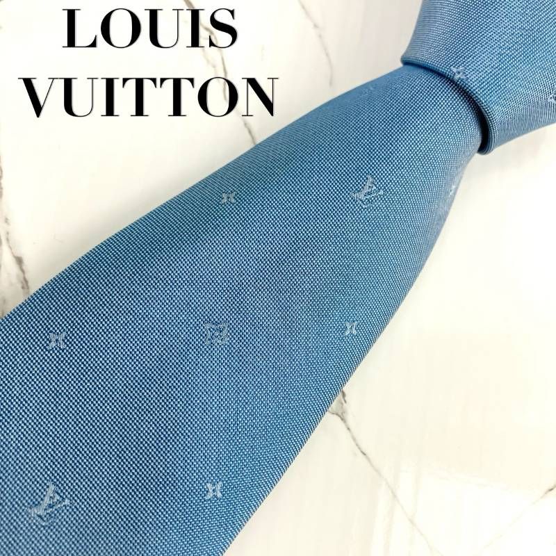 美品 LOUIS VUITTON ルイヴィトン ネクタイ モノグラム ロゴ ソリッド
