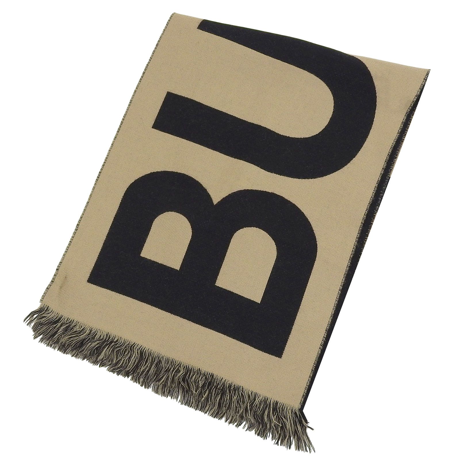 美品△BURBERRY バーバリー 8035525 ウール100％ ロゴジャガード