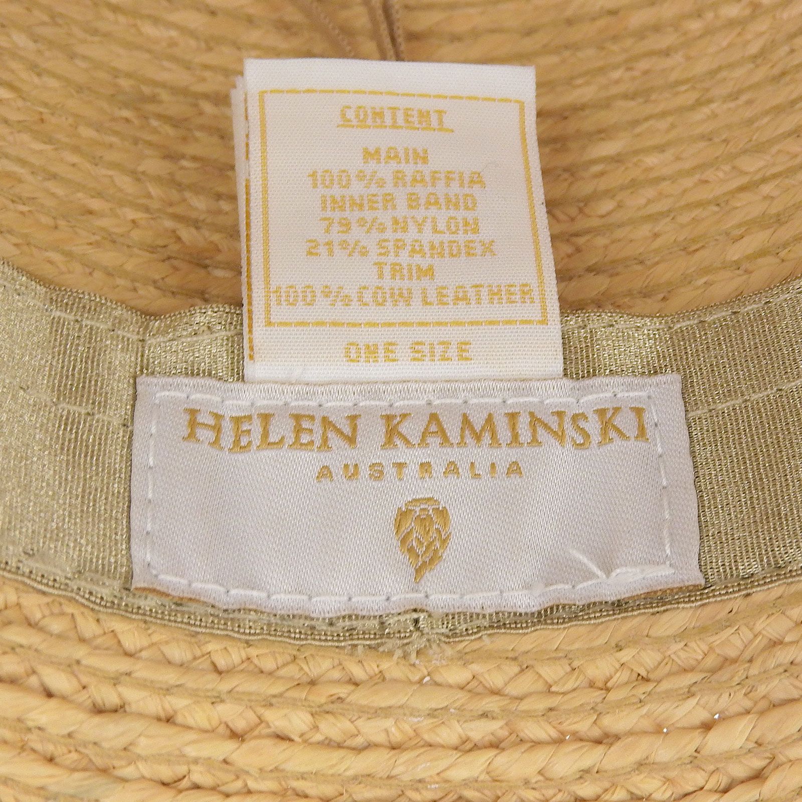 極美品△HELEN KAMINSKI ヘレンカミンスキー ハミルトン レザートリム