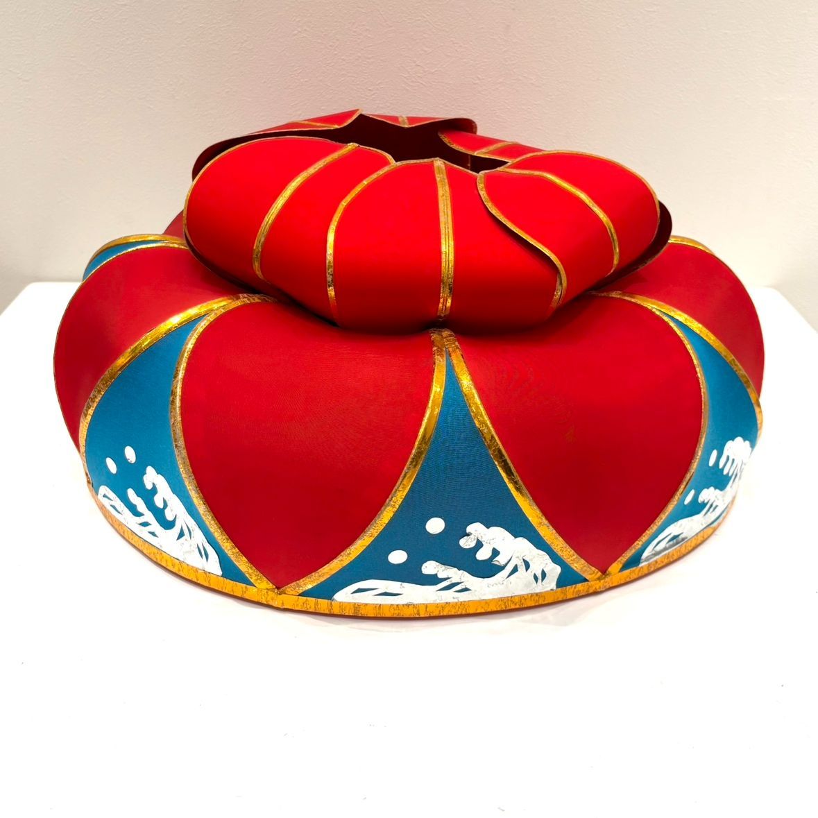 え沖】 琉球花笠 直径約47cm 高さ約22cm 琉球舞踊 沖縄 工芸品 伝統品
