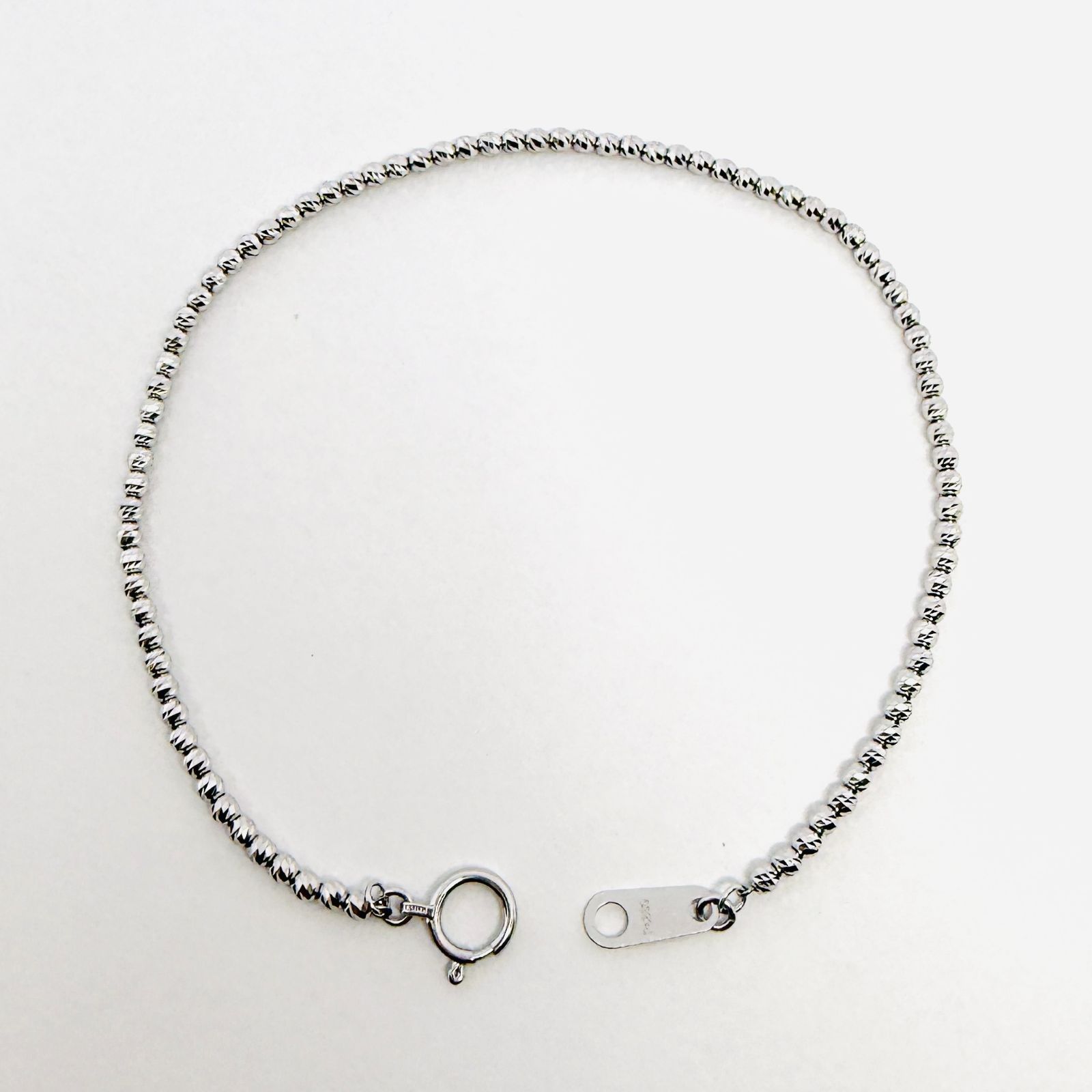 新品 ブレスレット プラチナ カットボール 幅2mm 18cm Pt850 ダイヤ 