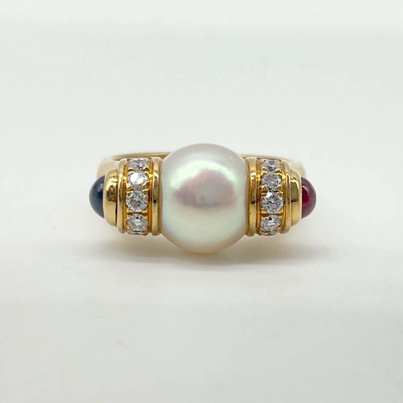 BVLGARI ブルガリ プレステージ パールリング パール×サファイア 