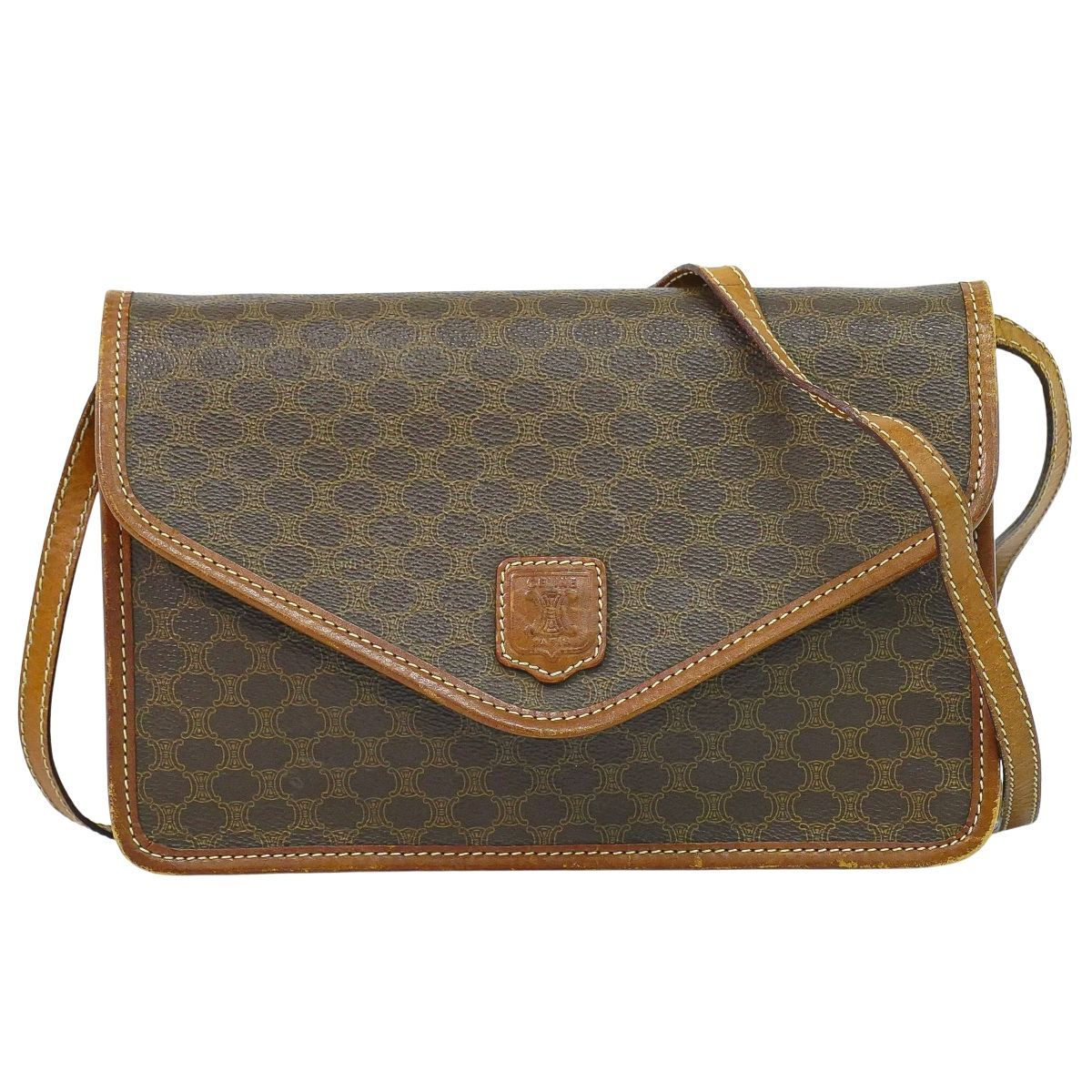 本物 セリーヌ CELINE マカダム 2WAY ショルダーバッグ クラッチバッグ 