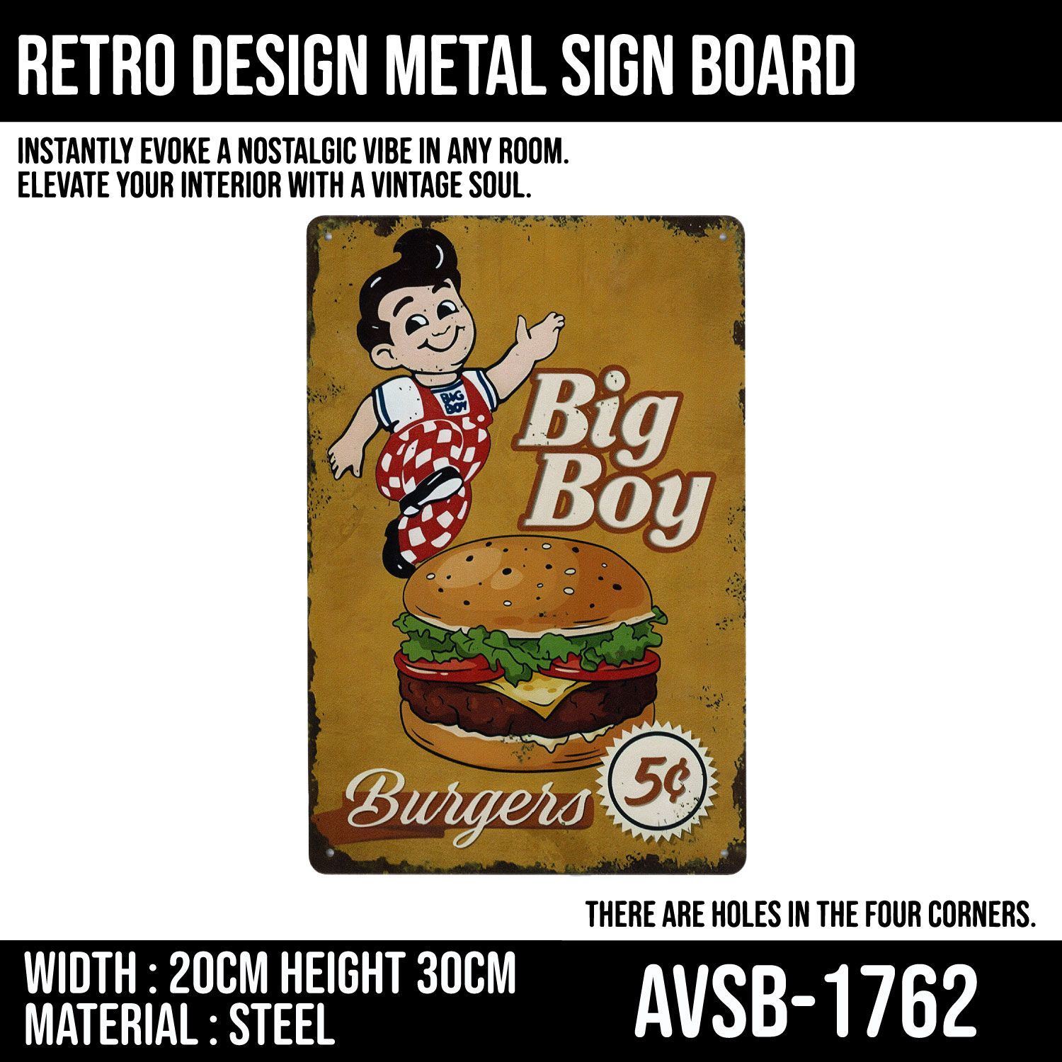 ハンバーガー ガレージ アメリカン雑貨 ブリキ看板 アメリカ アメカジ