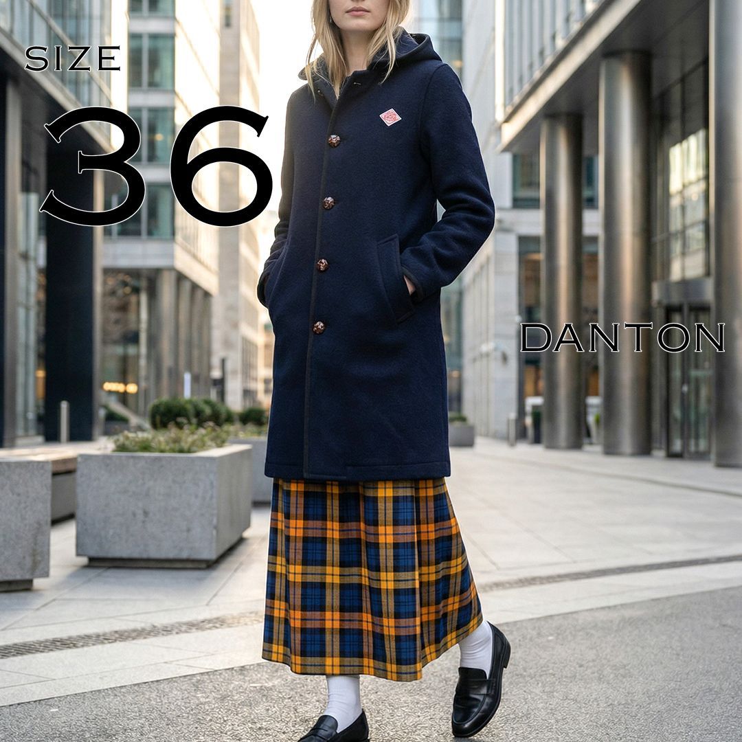 DANTONダントン 日本製 レディース ウールモッサ フード付きロング