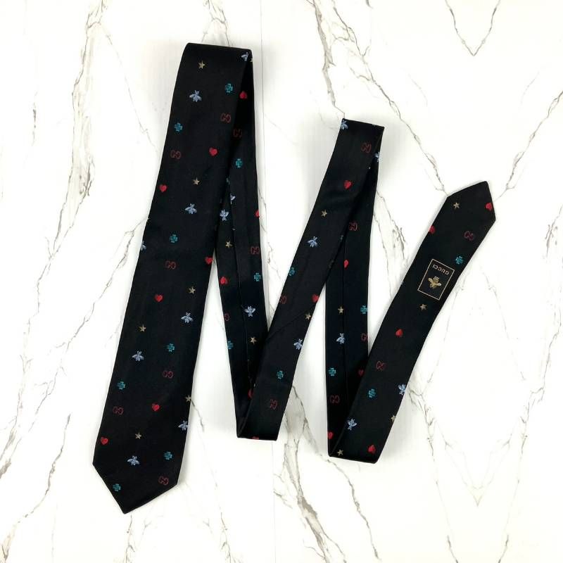 GUCCI グッチ ネクタイ シンボルズ 蜂 Bee ロゴ GG クローバー ハート