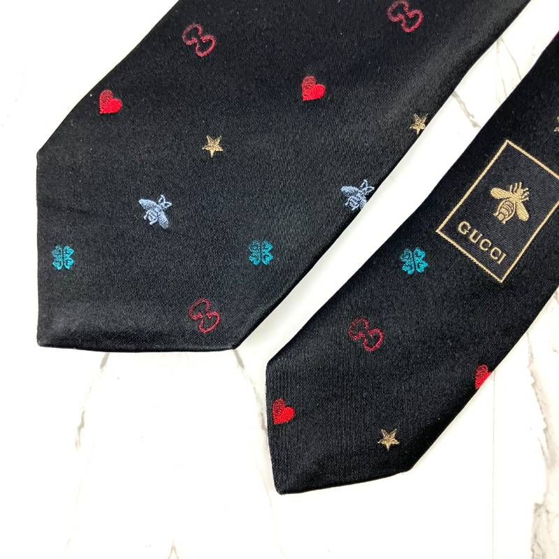 GUCCI グッチ ネクタイ シンボルズ 蜂 Bee ロゴ GG クローバー ハート