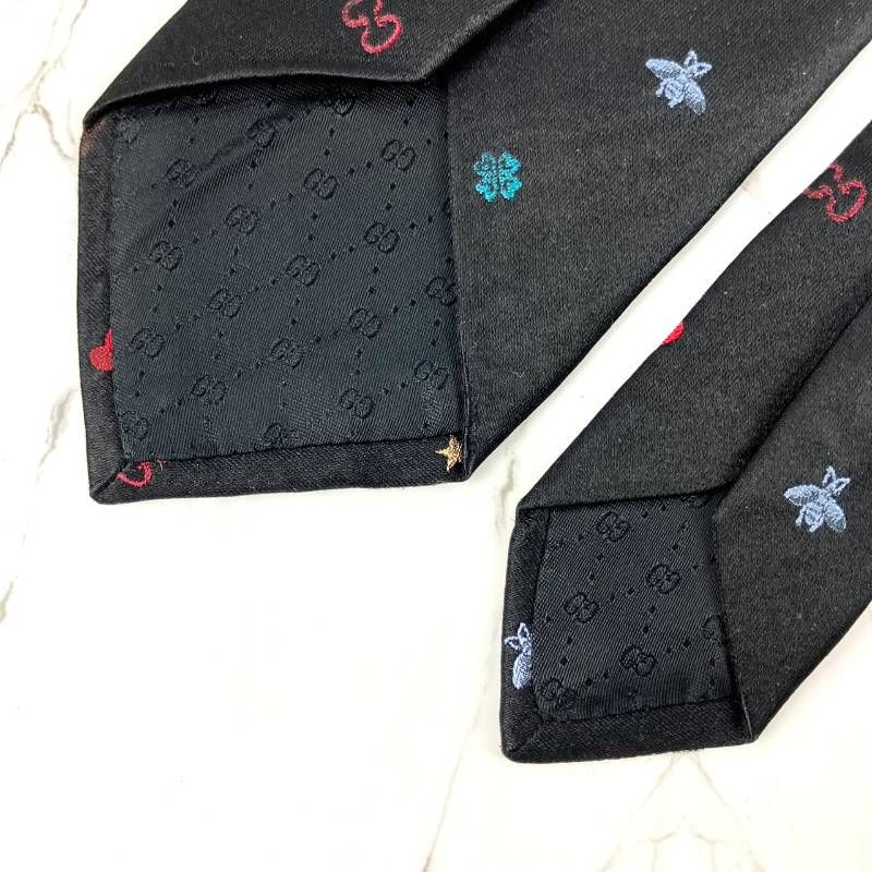 GUCCI グッチ ネクタイ シンボルズ 蜂 Bee ロゴ GG クローバー ハート