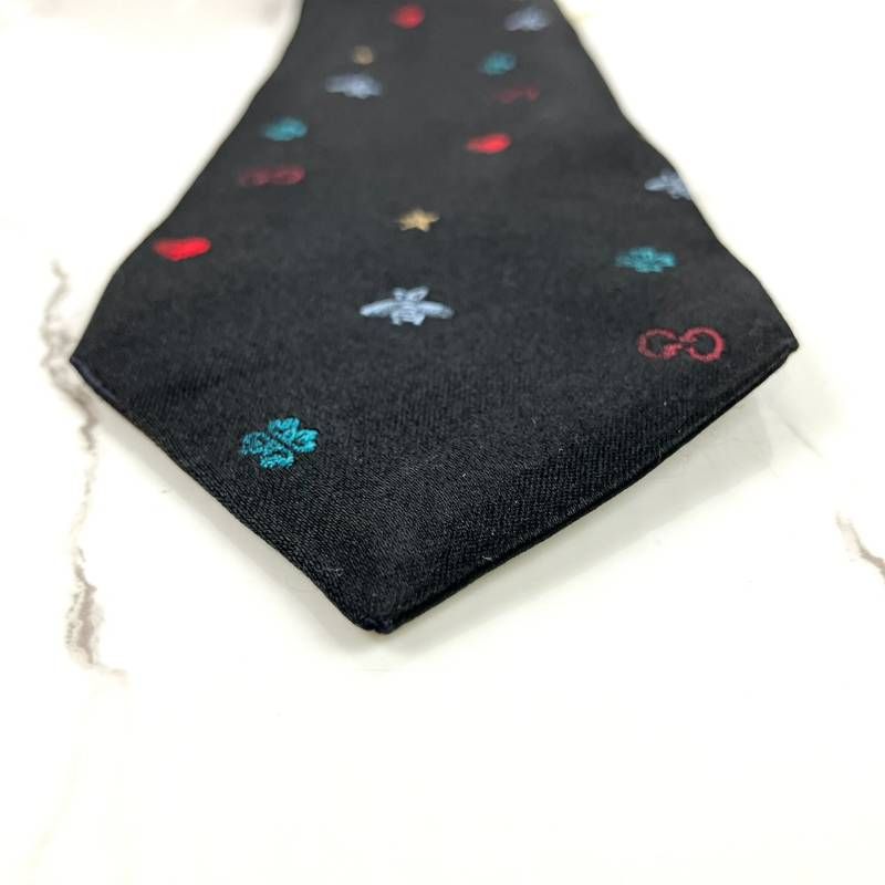 GUCCI グッチ ネクタイ シンボルズ 蜂 Bee ロゴ GG クローバー ハート