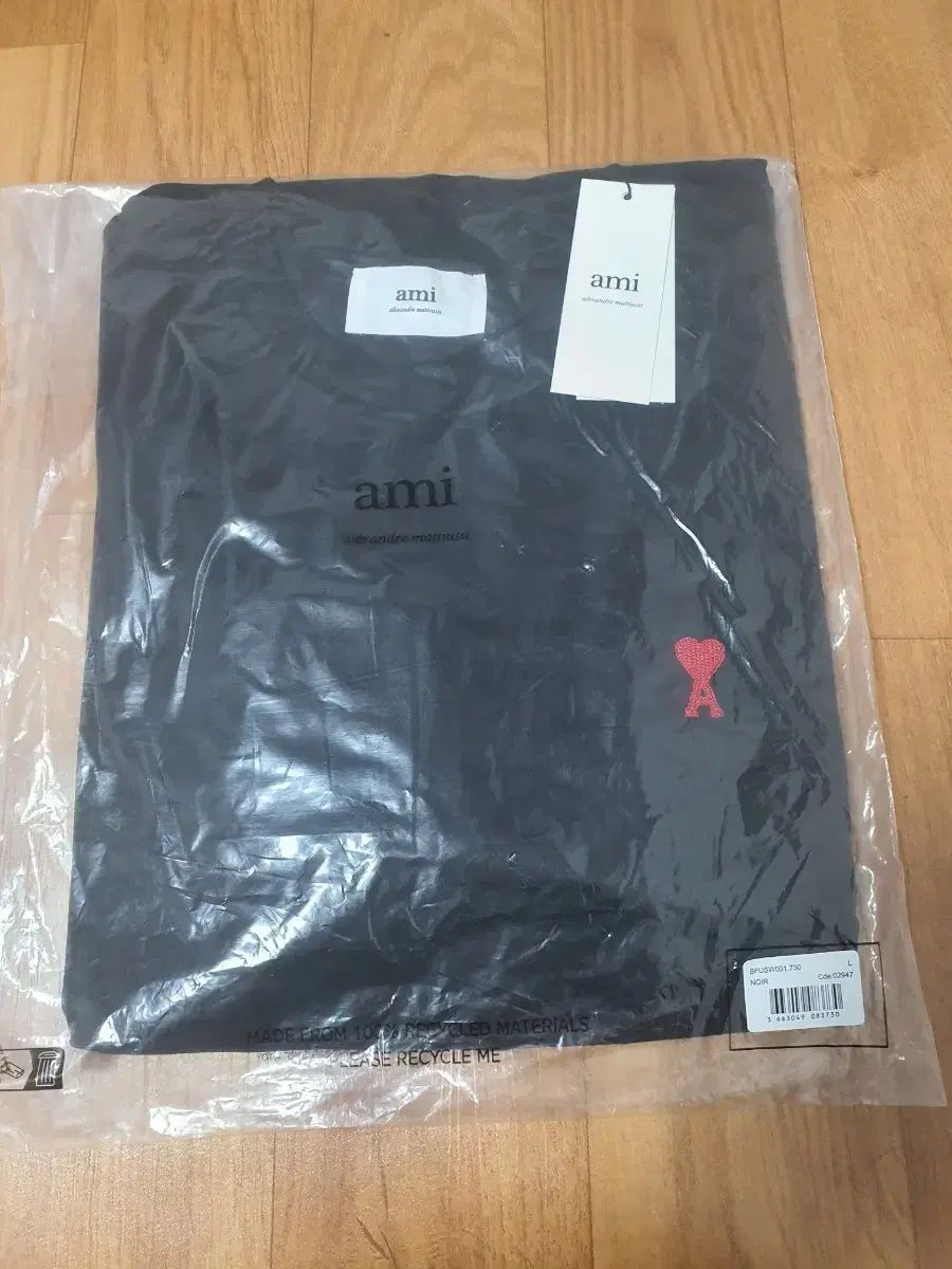 アミ スモール ハート ブラック 長袖Tシャツ 新品 L アミ AMI ハート 
