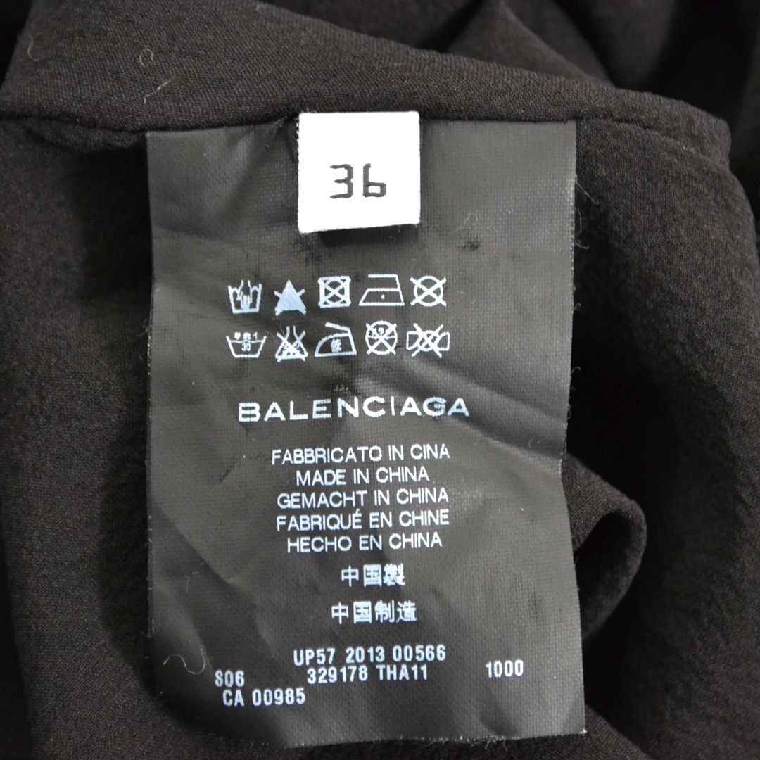BALENCIAGAバレンシアガ 総柄シルク100%プランジネックミニドレス