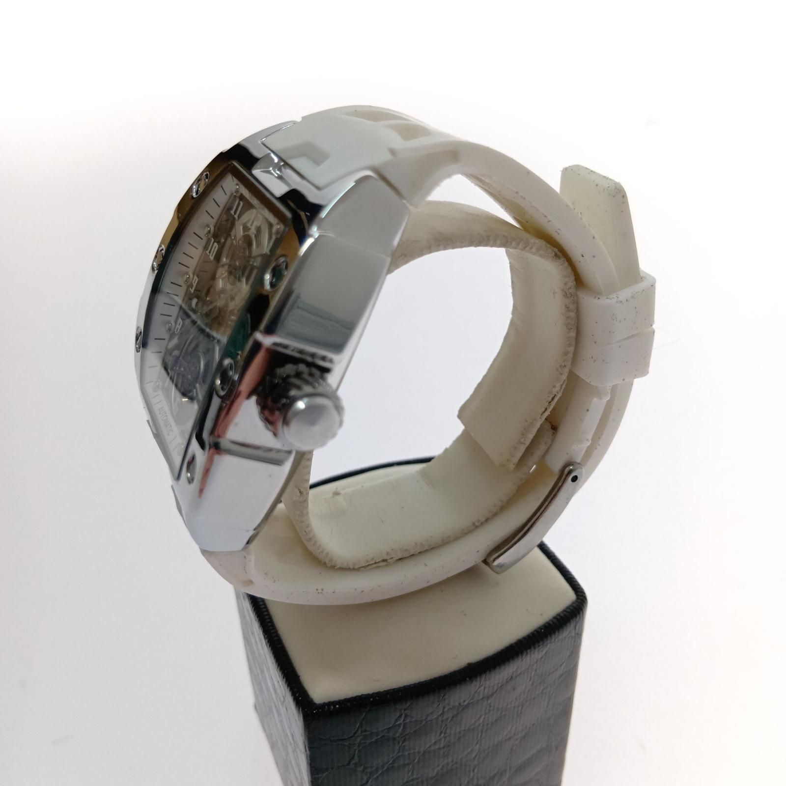 0 - □□MEGIR with Strap 時計の MEGIR 腕時計 8602 シルバー×ホワイト